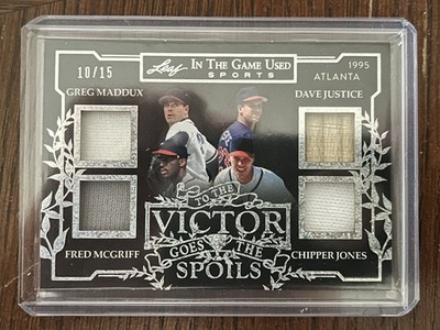 Leaf 2025 Game Used Victor Spoils Braves /15 Maddux Justice McGriff Jones #VS-18