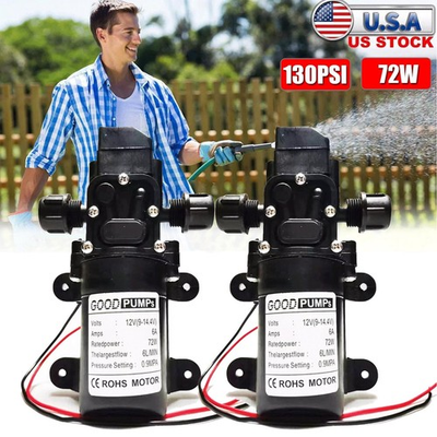 #ad 2Pcs 12V Water Pump 130PSI Self Priming Pump Diaphragm High Pressure Auto Switch $22.98