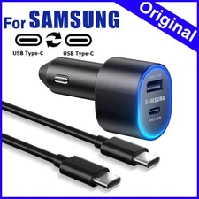 Original 45W Fast Car Charger Type-C Cable For Samsung S25 S24 FE S23 Ultra S22