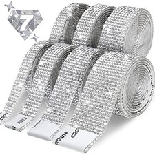 Rhinestone Ribbon 7 Rolls 7 Yards Self Adhesive Diamond Bling Rhinesto