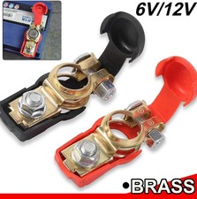 Top Post Car Battery Terminal w/ Cover Cap Brass Pole Connector Cable Clamp 12V