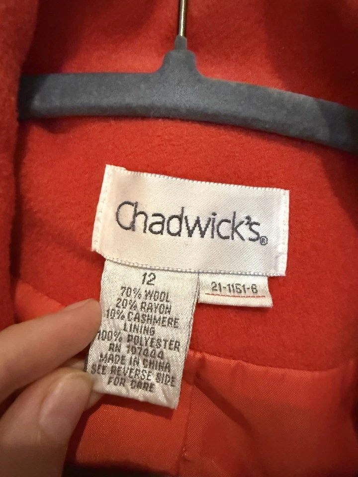 Chaqueta Blazer Chadwick’s Lana Cachemira Roja Mujer’s 12 – Clásica Elegante Foto 3 de 4