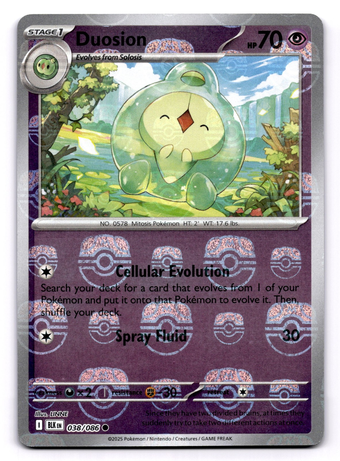 Duosion #38/086 (Master Ball Pattern) Pokemon TCG SV: Black Bolt NM