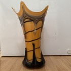 Vtg. Hand Blown Art Glass Flared Rim Multi Layered Colors LAVA DRIP Design Vase