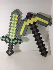 Minecraft Rubber/Foam Sword Pickaxe Role Play Costume Accessory Set Yellow