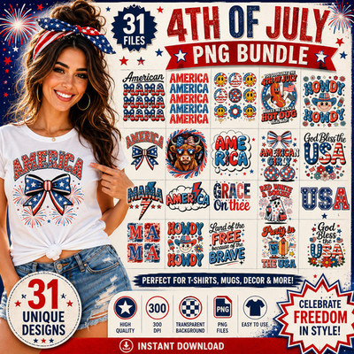 4Th of July US Independence Day Png Bundle, Digital Download