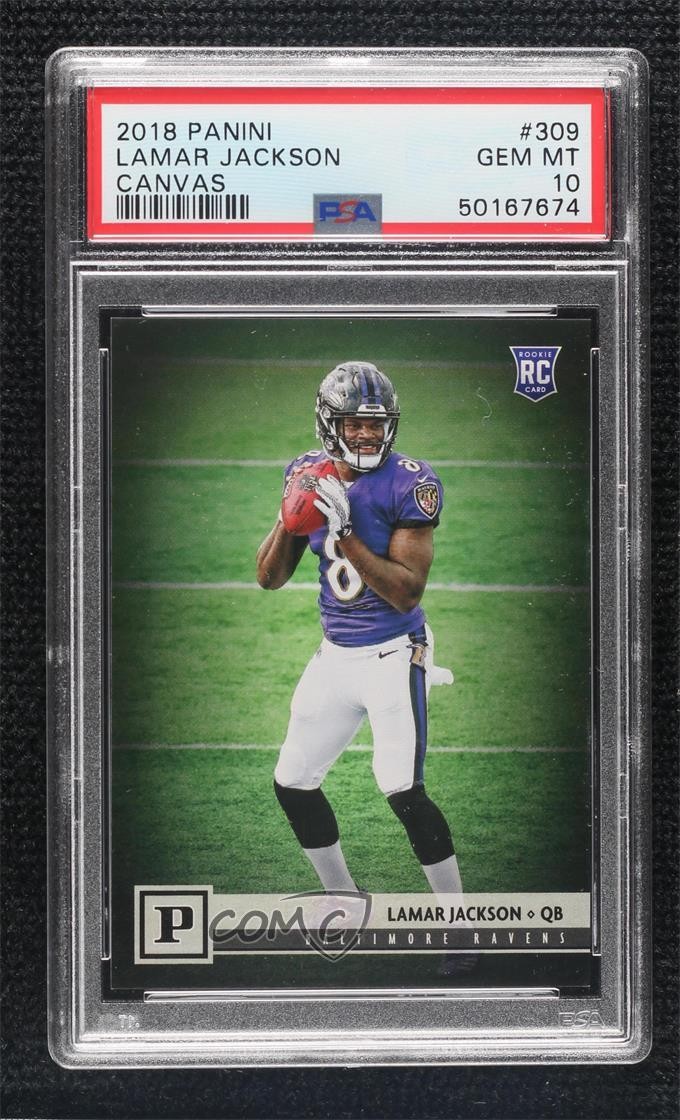 2018 Panini Rookies Lamar Jackson #309 PSA 10 GEM MT wd9