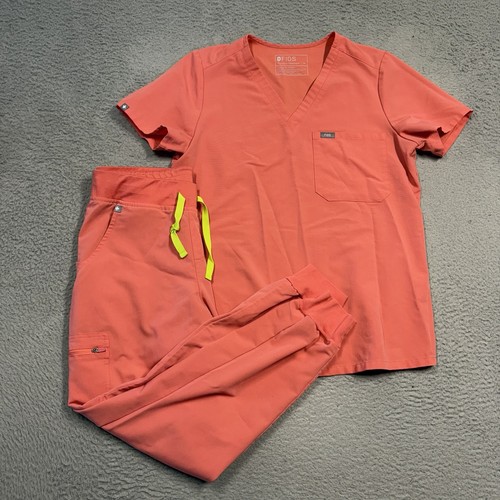 Figs Scrub Set Womens Medium Pink Top Jogger Pants Technical Collection Uniform