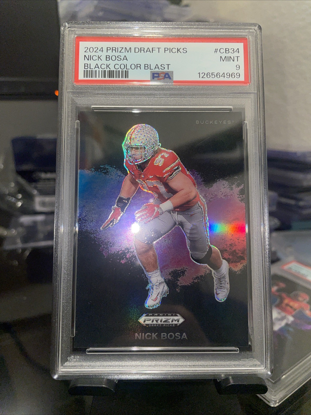 2024 Prizm Draft Picks Nick Bosa Black Color Blast #CB-34 PSA 9
