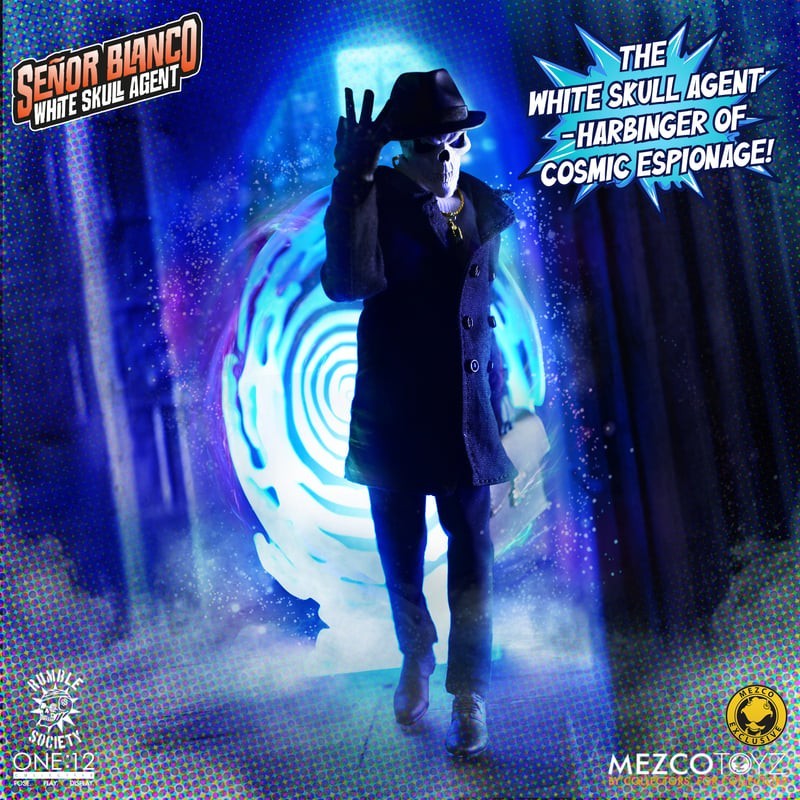 Mezco One:12 Exclusive White Skull Agent: Se&ntilde;or Blanco (Rumble Society)