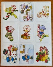 VTG New STRAWBERRY SHORTCAKE Stickers Christmas Various Characters Fasson 1980's