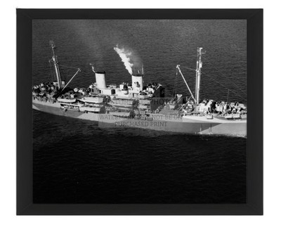 USS BUTTE APA-68 NAVY ATTACK TRANSPORT SAN PEDRO 1944 8X10 FRAMED PHOTO