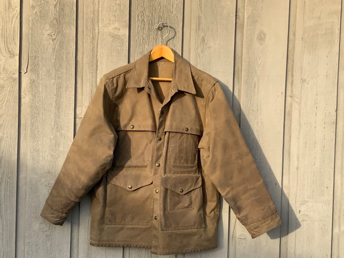 Vtg FILSON #60 Tan Tin Cloth Oil/Wax Finish Work/Hunting Cruiser