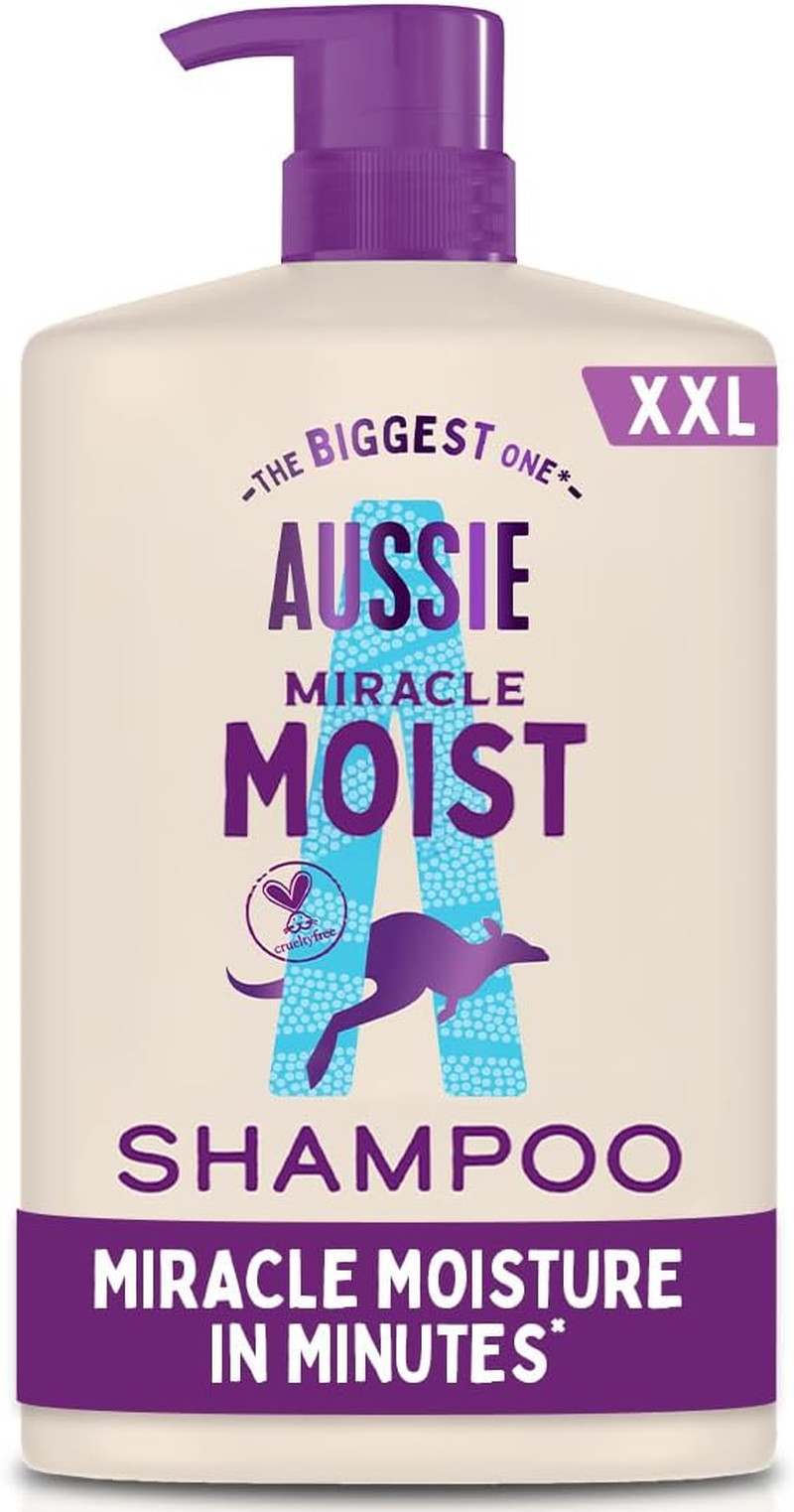 Aussie Miracle Moist Shampoo 1000Ml. Moisture-Quenching Formula to Revive and Re
