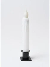 White 7" Battery Taper Candle with Timer