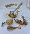 Rare Antique 2 Santa & Snowman Christmas Light Bulb Ornament 1920 Holiday — photo 10