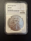 2018 $1 1-oz American Silver Eagle NGC MS69 Brown Label