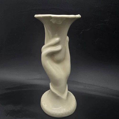 Shawnee Pottery White Hand Vase Vintage Made in USA