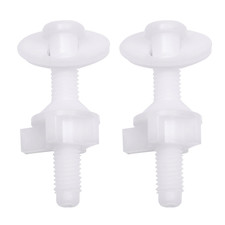 2 Pack Universal Plastic Toilet Seat Hinge Bolt Screws Nuts Washers Kit White