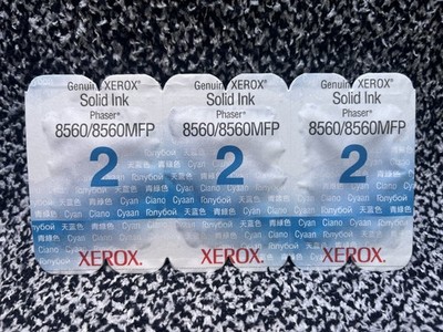Genuine Xerox 8560 Cyan Ink 3 Pack 108R00723 Mint Condition