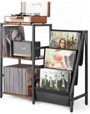 Record Player Stand  With 3-Tier Vinyl Record Storage  New Open Box