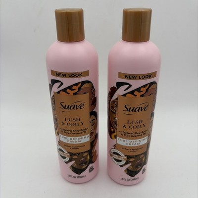 2 Bottles Suave Natural Shea Butter & Coconut Oil Curl Defining Cream 12oz New