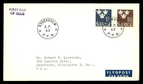 Mayfairstamps Sweden FDC 1962 Crowns First Day Cover aaw_31553