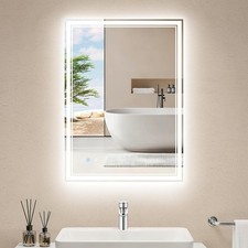 20x28 LED Bathroom Mirror with Dimmable Backlit and Anti Fog Glass LED Lighted