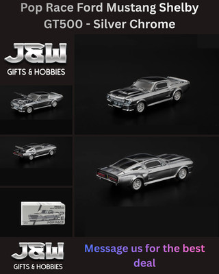 Pop Race Ford Mustang Shelby GT500 - Silver Chrome 640312 1/64