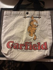 Vintage 1978 Garfield Canvas Snap Tote Bag Made in USA Jim Davis