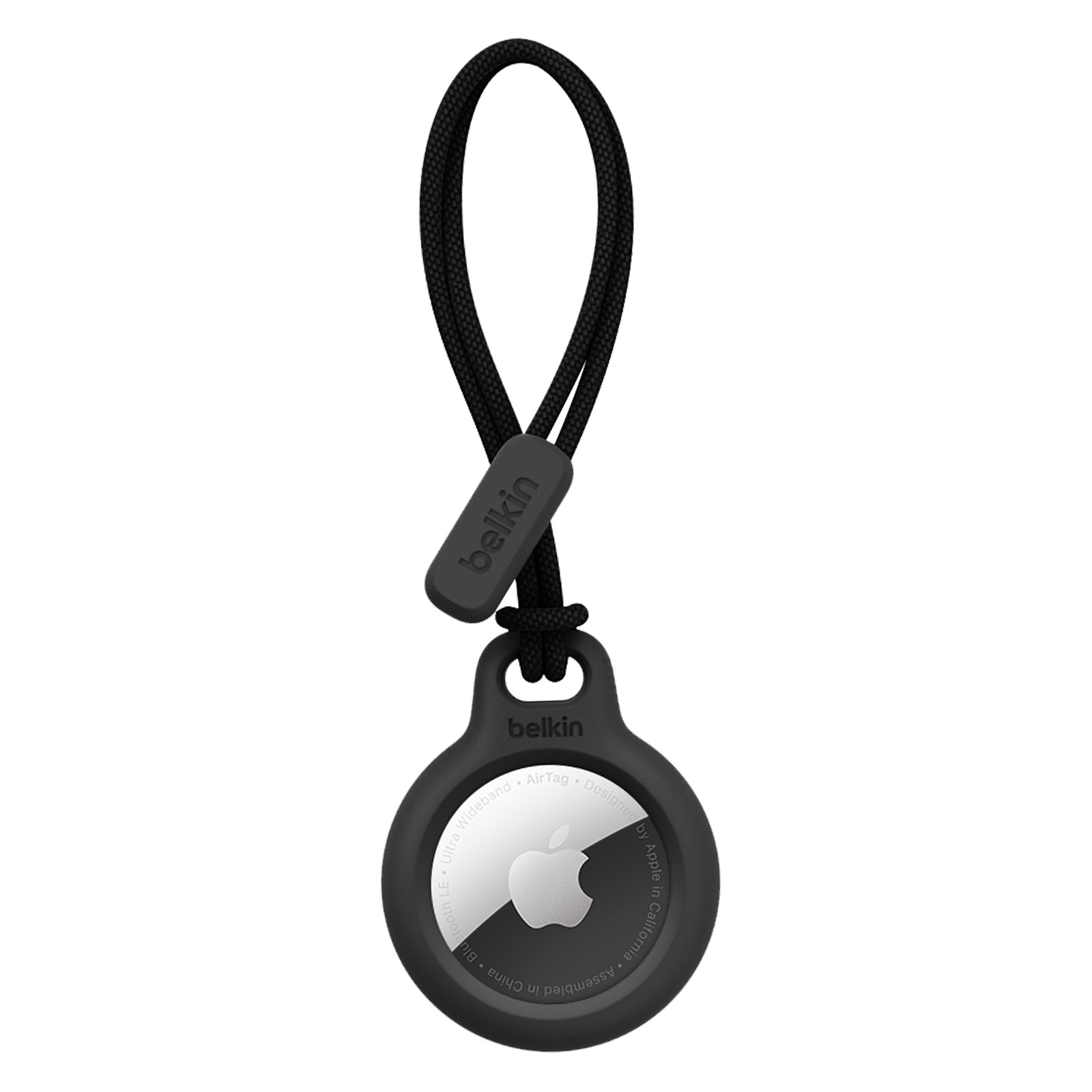 Belkin Étui AirTag anti-rayures à fermeture rotative et boucle premium pour sac de luxe noir