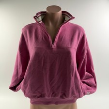 Victoria's Secret PINK Long Sleeve 1/4 Zip Fleece Sweatshirt Mauve Sz XS NWT