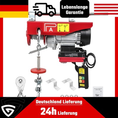 Elektrische Seilwinde Seilzug 150kg/300kg Notausschalter PA300 220V max. 300kg