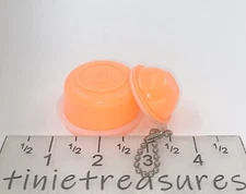 Tupperware keychain smidget set in Neon Orange Wonderlier Bowl Tinietreasures
