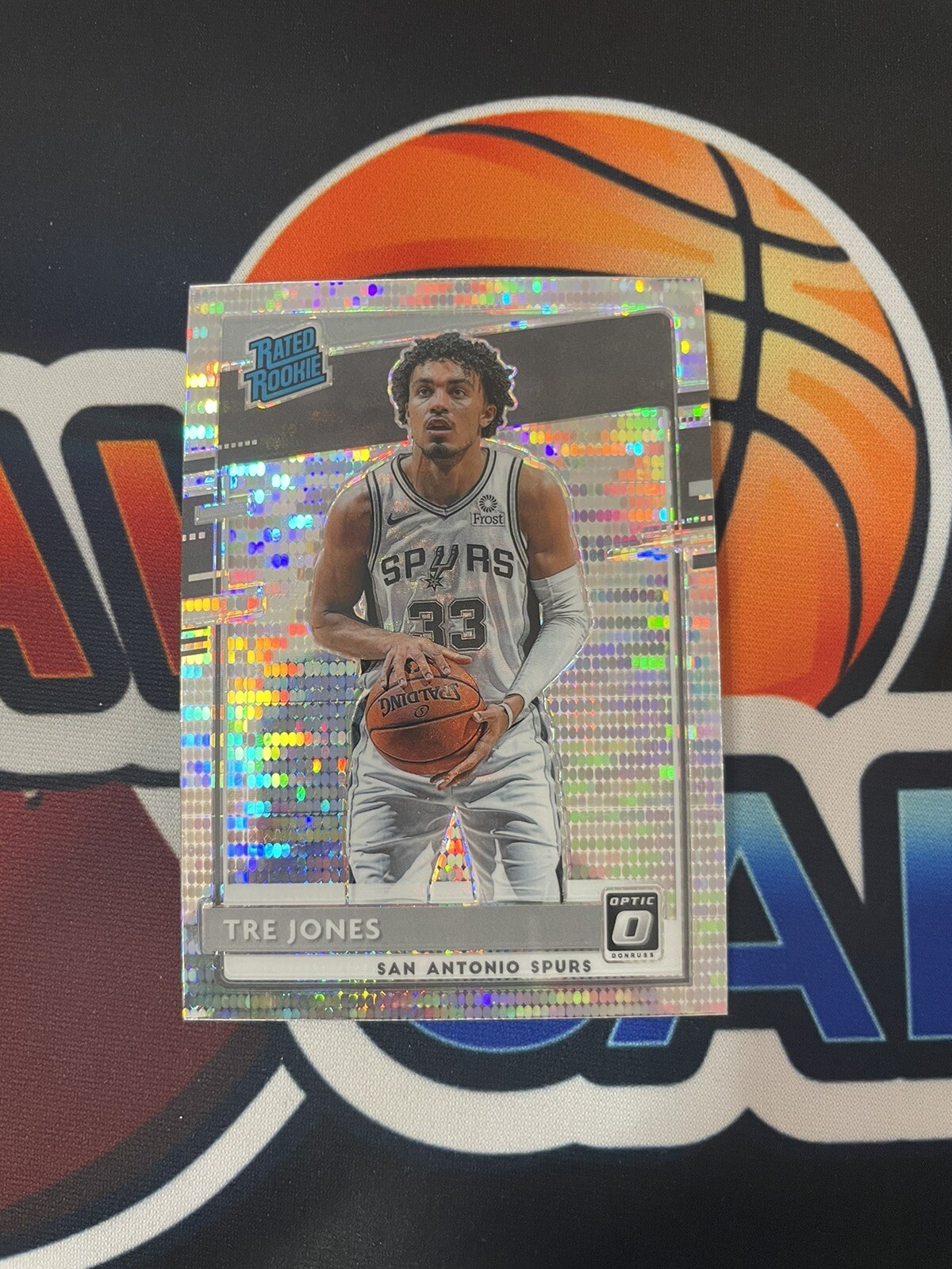 2020-21 Donruss Optic Tre Jones Rated Rookie Silver Pulsar Prizm Card RC #188