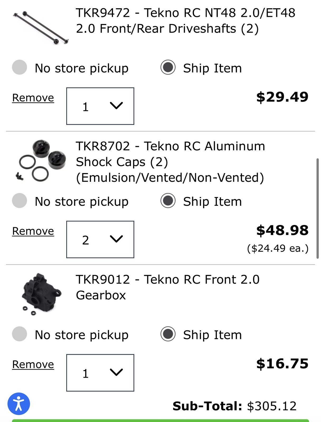 TEKNO ET48 2.0 1/8 ETRUGGY 2.1 Spindle Carriers SAVOX 2292 HOBBYWING XR8 ESC