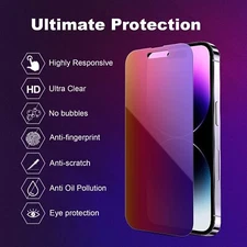 For Apple iPhone 14 Pro Max /14 Plus Anti Blue Light Glass Screen Protector