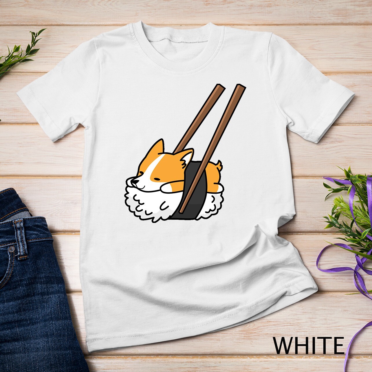Corgi Sushi Funny Dog Gift Tee Unisex T-shirt