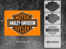 Harley Davidson Stencil, Motorcycle Stencil, Reusable Mylar TemplateStencilAIR