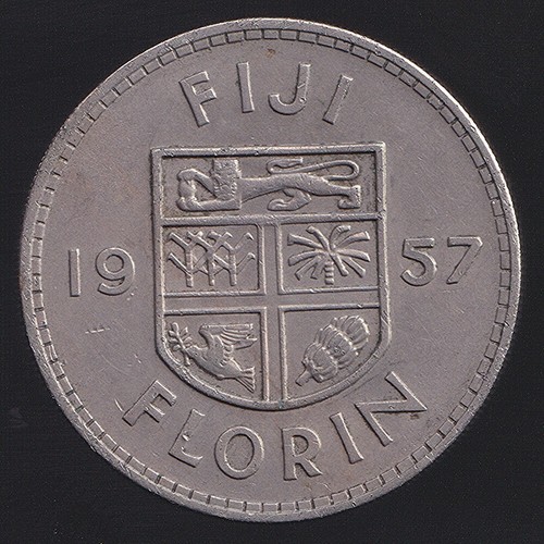 Fiji 1957 One Florin 2/- Elizabeth II - Extra Fine - 第 1/3 張圖片