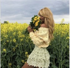    New Cute Girly Yellow Zara Floral Knit Embroidered Cardigan   3991/012