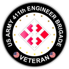 US Army 411th Engineer Brigade Veteran Bumper Sticker Military Vinyl Decal 5"