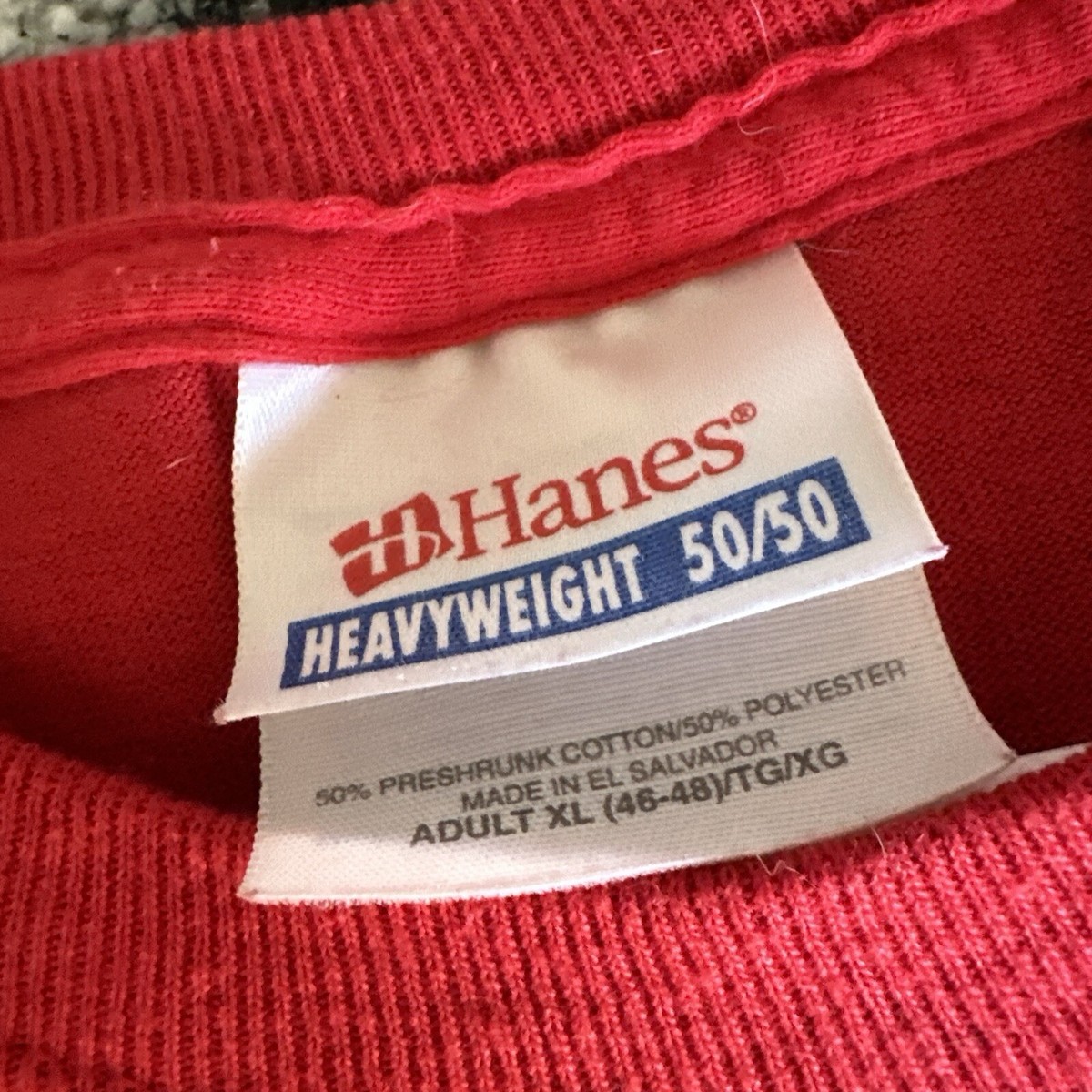 Embroidered Dolphin Logo T Shirt 90s Y2K Red Rare Hanes XL