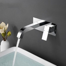 Bathroom Sink Faucet Chrome finished Wall Mount Faucet Brass Basin Mixer Taps