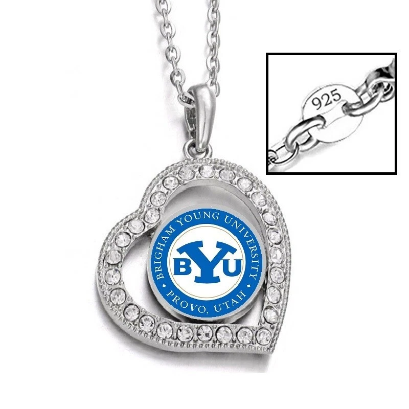 BYU Cougars Womens Sterling Silver Link Chain Necklace And Pendant D19 - Image 2 of 4