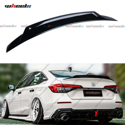 Red & Black HP Style Rear Spoiler For 2022-2025 Honda Civic Sedan (11th Gen)