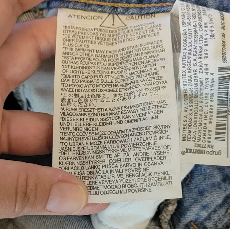 Zara Basic Mid Low Rise Side Split Hem Fringe Jea… - image 6