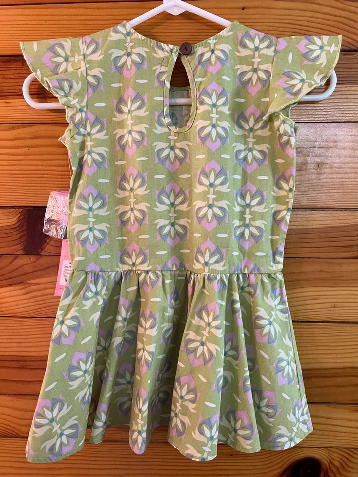 NUEVO CON ETIQUETAS Mostaza Pie Evie Peplum Top Dulce Guisante Niñas Camisa con Volantes Talla 7 Foto 3 de 3