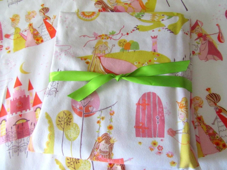 Toddler Bed Set Princess Grace Cartoon Castle Kingdom Crib Fitted and Flat Sheet - Image 2 of 4