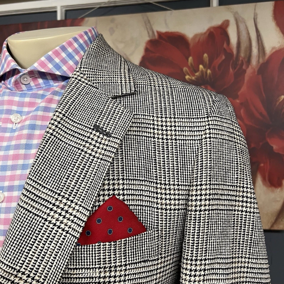 Abrigo Blazer Chaqueta Deportivo de Lana de Seda Nordstrom De Colección Para Hombres 43 Extra Largo A Cuadros Foto 4 de 4